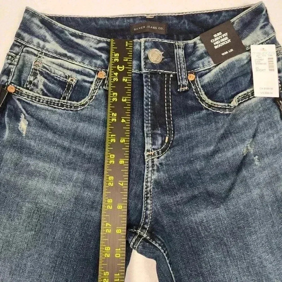 Silver Jean Co. Womens Suki Curvy Fit Mid Rise Bootcut 26x31 Indigo Distress NWT - Picture 13 of 16